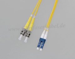 LWL Patchkabel Duplex LC - ST, Singlemode OS2